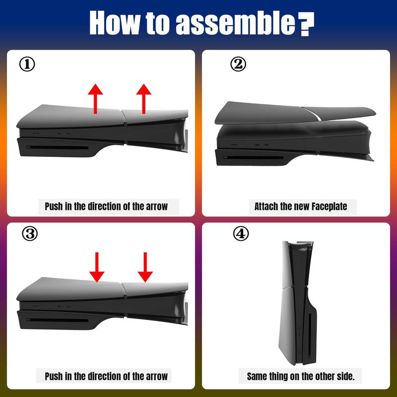 Solid Color Game Console Protective Faceplate, ABS Replacement Cover Plates for Digital/Disc Editions, Compatible with New Playstation 5 Accessories, Durability Gaming Items, Boyfriend Gift, Game Peripherals