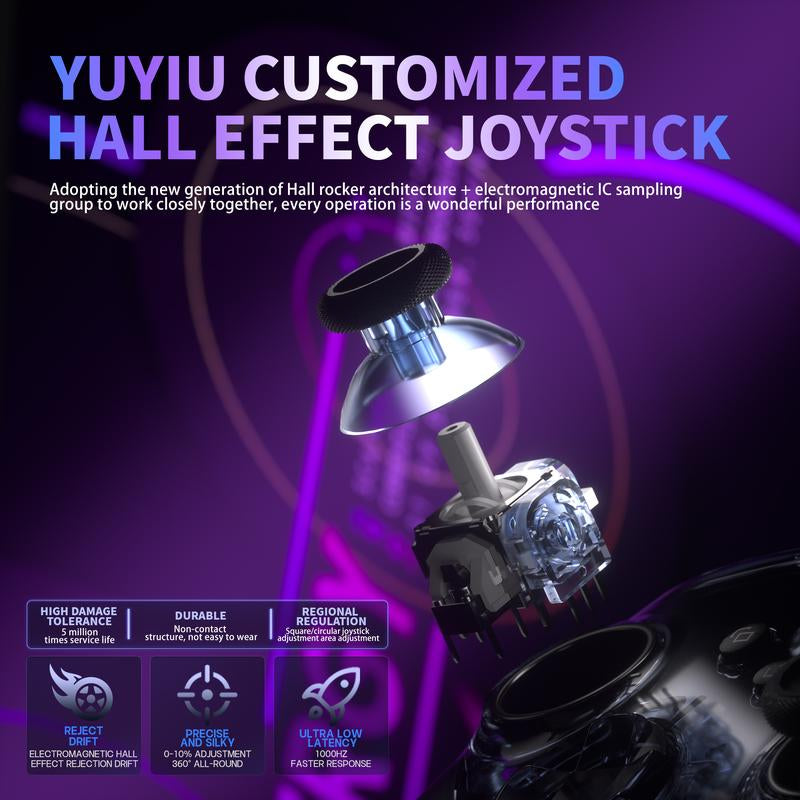 YUYIU Wireless Controller for Xbox Series X/S, Xbox One, Windows PC with 3.5Mm Audio Jack, 1000Mah Battery, Dual Vibration, Turbo, Programmable Joystick, RGB Lighting, Type-C Charging Cable, Obsidian Gaming Console