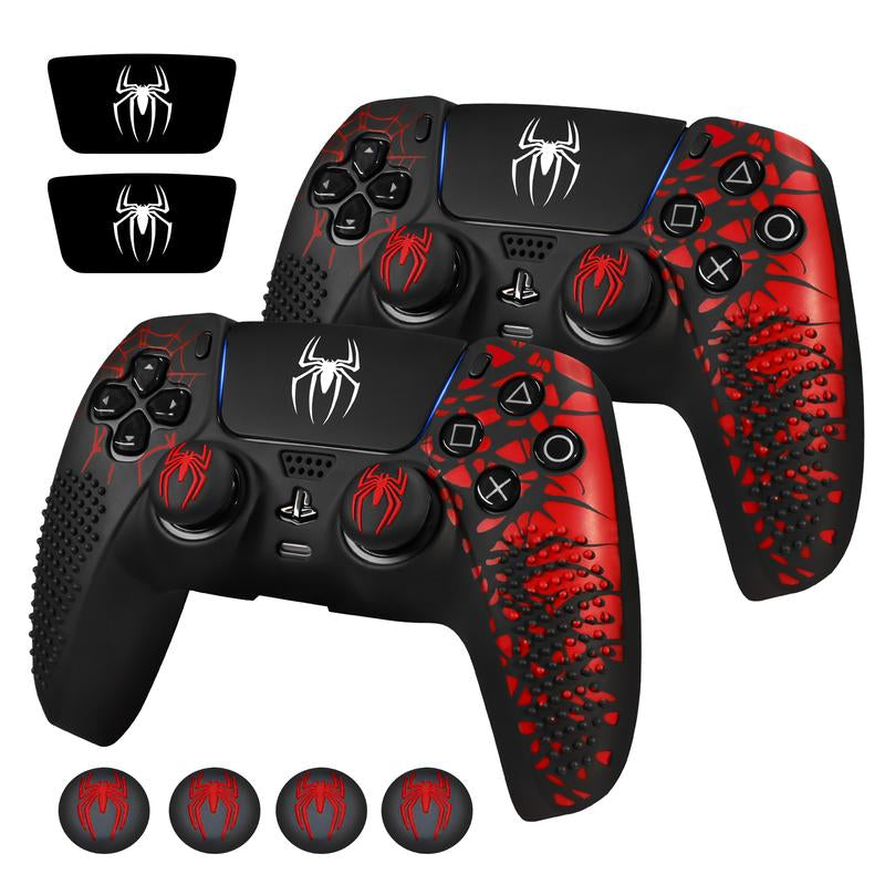 【Back to School】Jorrep Anti-Slip PS5 Controller Skin, Non-Slip Silicone Cover Case with Thumb Grip Gaps, Touch Pad Sticker & Cover Wrap Stickers Ps5 Controller Protector Wireless