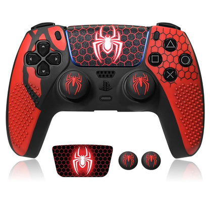 【Back to School】Jorrep Anti-Slip PS5 Controller Skin, Non-Slip Silicone Cover Case with Thumb Grip Gaps, Touch Pad Sticker & Cover Wrap Stickers Ps5 Controller Protector Wireless