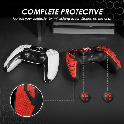 【Back to School】Jorrep Anti-Slip PS5 Controller Skin, Non-Slip Silicone Cover Case with Thumb Grip Gaps, Touch Pad Sticker & Cover Wrap Stickers Ps5 Controller Protector Wireless